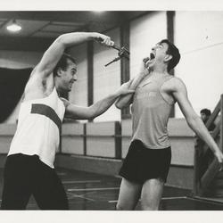 Nathaniel Lee and Dan Joyce rehearsing "The Hard Nut" at Rue Bara Studios, 1990