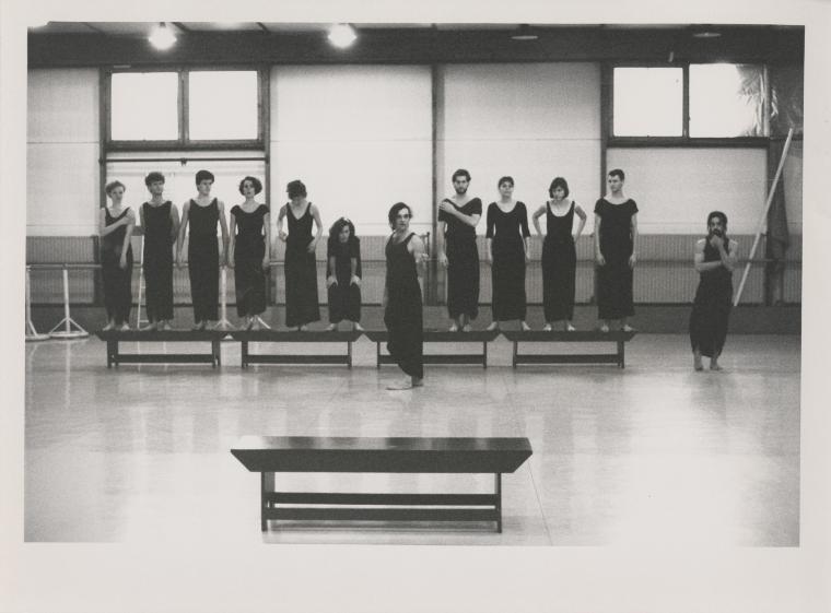 Monnaie Dance Group/Mark Morris rehearsing "Dido and Aeneas" at Rue Bara Studios, 1989