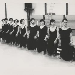 Monnaie Dance Group/Mark Morris rehearsing "Dido and Aeneas" at Rue Bara Studios, 1989