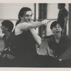Mark Morris and Keith Sabado rehearsing "Dido and Aeneas" at Rue Bara Studios, 1989