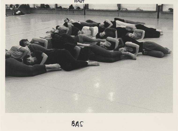 Monnaie Dance Group/Mark Morris rehearsing "L'Allegro, il Penseroso ed il Moderato" at Rue Bara Studios, 1988
