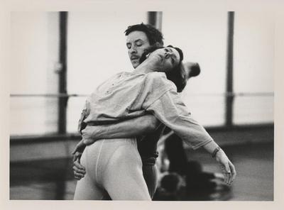 Dan Joyce and Penny Hutchinson rehearsing "Behemoth" at Rue Bara Studios, circa 1990