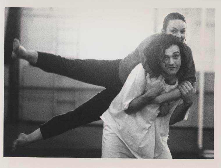 Mark Morris and Holly Williams irehearsing "Going Away Party" at Rue Bara Studios, circa 1990