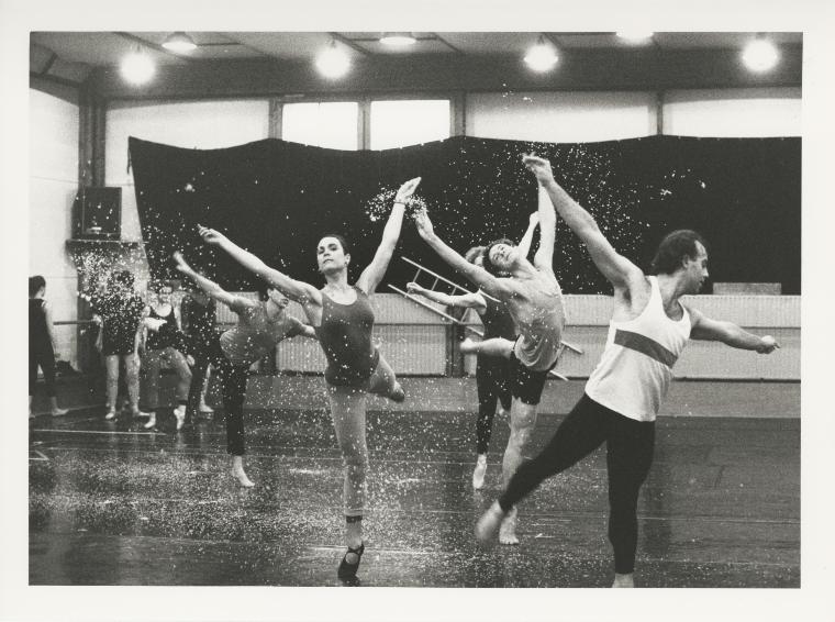 Ruth Davidson, Dan Joyce, and Nathaniel Lee rehearsing "The Hard Nut" at Rue Bara Studios, 1990