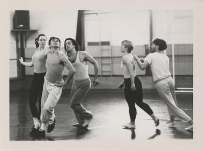 Monnaie Dance Group/Mark Morris rehearsing "Going Away Party" at Rue Bara Studios, circa 1990