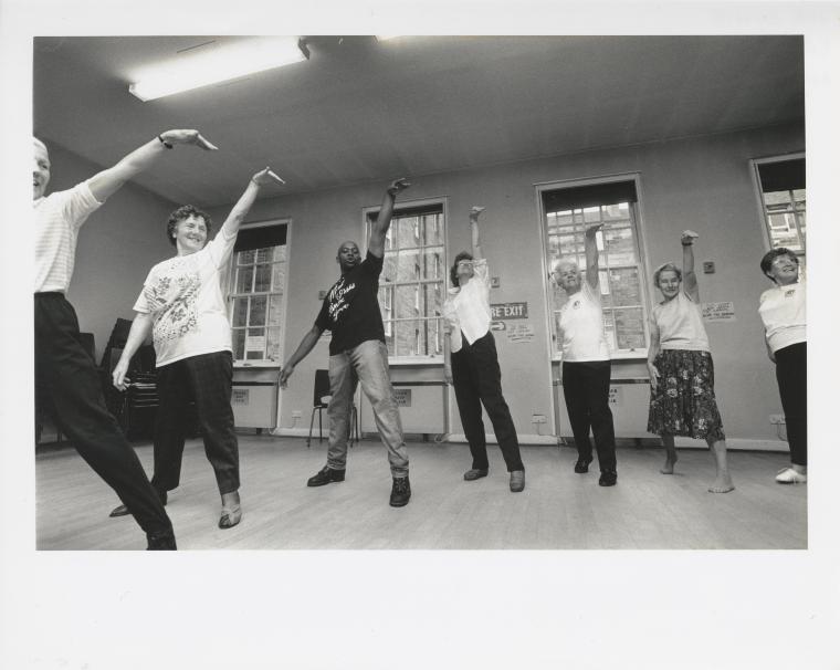 Joe Bowie teaching a class for the Edinburgh International Festival Outreach Project, 1994