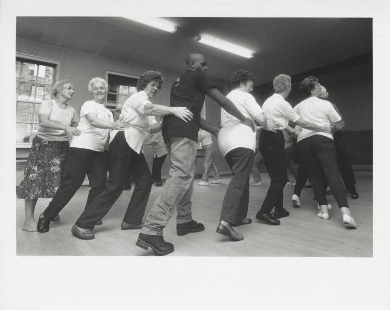 Joe Bowie teaching a class for the Edinburgh International Festival Outreach Project, 1994