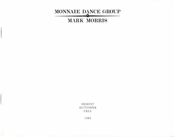 Libretto for "Love Song Waltzes and Other Works," Monnaie Dance Group/Mark Morris, Théâtre Royal de la Monnaie - November 4-19, 1989