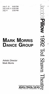 Program for Jacob's Pillow Dance Festival - July 7-11, 1992