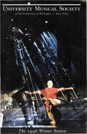 Program for "Dido and Aeneas," University Musical Society of the University of Michigan, Ann Arbor - April 19-21, 1996