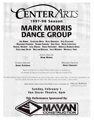 Program for Center Arts - February 1, 1998