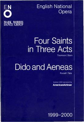 Program for "Four Saints in Three Acts" and "Dido and Aeneas," English National Opera - June 28-July 8, 2000