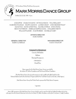 Program for UW World Series - October 22-24, 1998
