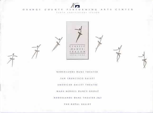 Brochure for Orange County Performing Arts Center - 1996-1997