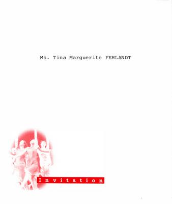 Invitation for the opening night performance of "L'Allegro, il Penseroso ed il Moderato," Hong Kong Arts Festival  - February 22, 1997