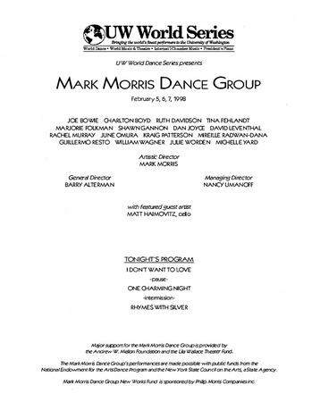 Program for UW World Series - February 5-7, 1998