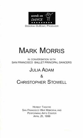 Program for Words on Dance - April 25, 1999