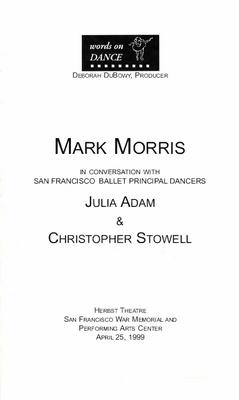 Program for Words on Dance - April 25, 1999