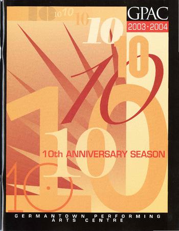 Brochure for Germantown Performing Arts Center - 2003-2004