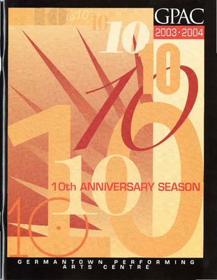 Brochure for Germantown Performing Arts Center - 2003-2004