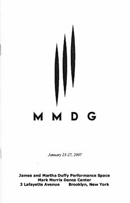 Program for Mark Morris Dance Group Dance Center Shows - January 23-27, 2007