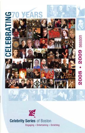 Program for Celebrity Series of Boston - March 19-22, 2009