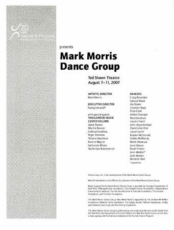 Program for Jacob's Pillow Dance Festival - August 7-11, 2007