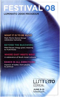 Program for Luminato Festival - June 6-15, 2008