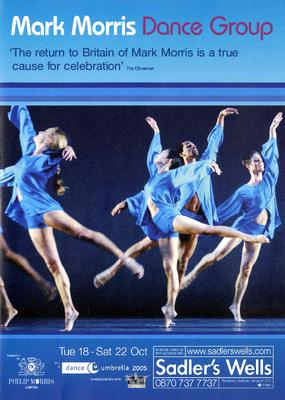 Brochure for Sadler's Wells,  Dance Umbrella 25th Anniversary UK Tour - October 18-22, 2005