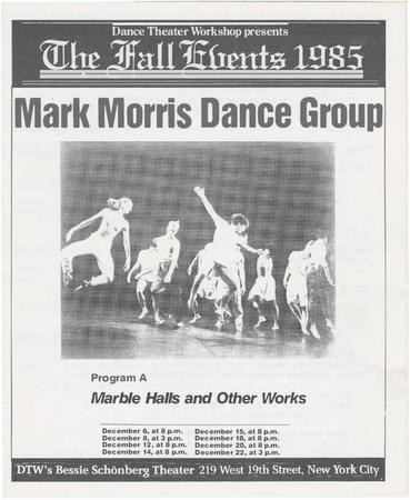Program A for Dance Theater Workshop presents The Fall Events - Dec 6-22, 1985