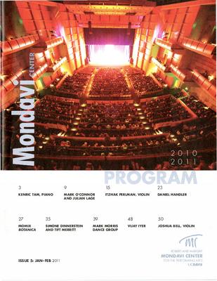 Program for Robert and Margaret Mondavi Center for the Performing Arts - February 2, 2011