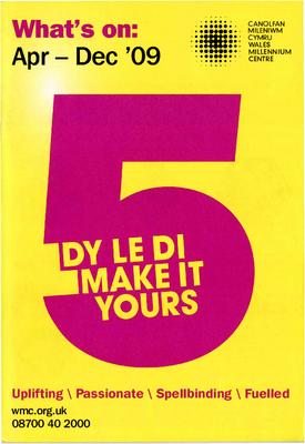Brochure for Wales Millennium Centre - April-December 2009