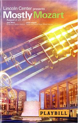 Program for Lincoln Center Mostly Mozart Festival - August 18-20, 2011