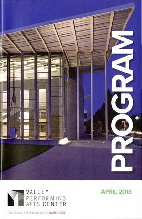 Program for Valley Performing Arts Center - April 27-28, 2013