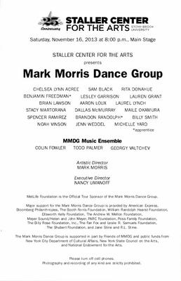 Program for Staller Center for the Arts at Stony Brook University - November 16, 2013 