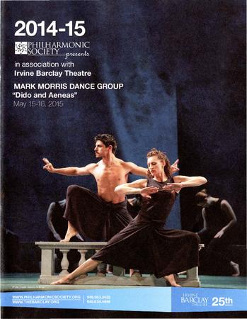 Program for "Dido and Aeneas," Philharmonic Society of Orange County - May 15-16, 2015