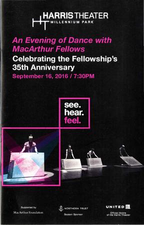Program for An Evening of Dance with MacArthur Fellows - September 16, 2016