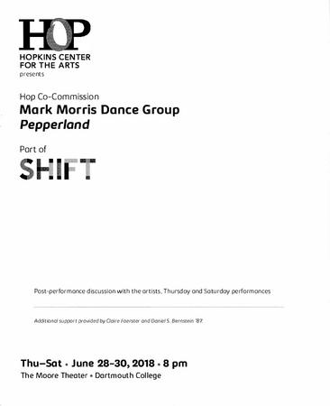 Program for "Pepperland," Hopkins Center for the Arts - June 25-30, 2018