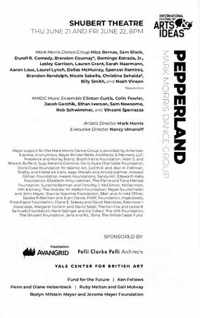Program for "Pepperland," International Festival of Arts & Ideas - June 21-22, 2018
