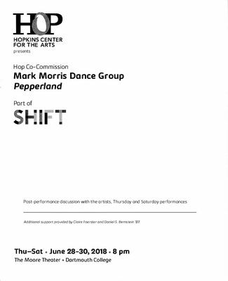 Program for "Pepperland," Hopkins Center for the Arts - June 25-30, 2018