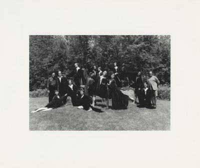 The Dance Group with Yo-Yo Ma during the filming of "Falling Down Stairs" at Jacob's Pillow, 1994