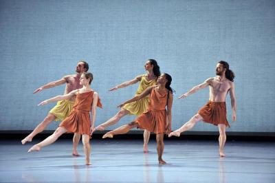 Craig Biesecker, Jenn Weddel, Amber Merkens, Michelle Yard, and Bradon McDonald in "Socrates," 2010