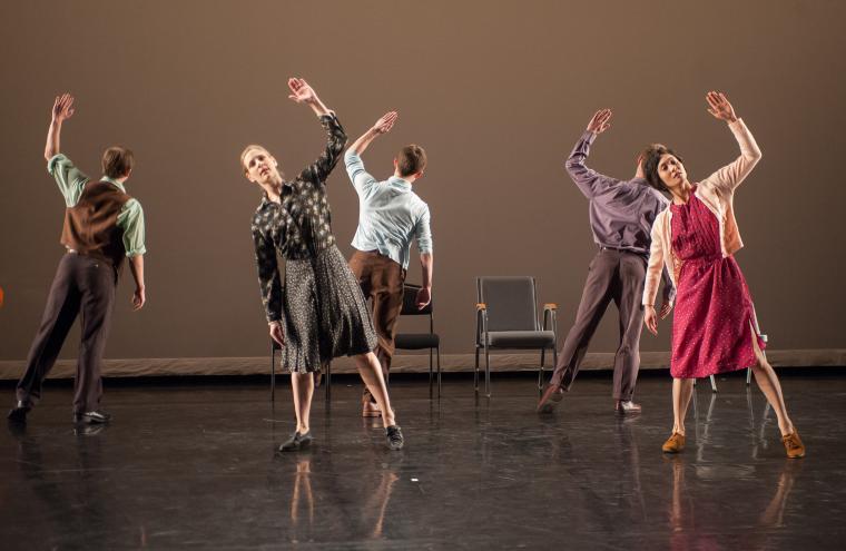 Dallas McMurray, Jenn Weddel, Spencer Ramirez, Billy Smith, and Maile Okamura in "The Office," 2013