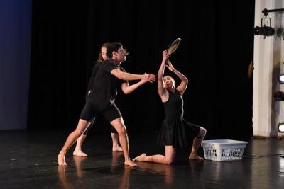 Domingo Estrada, Jr., Billy Smith, and Mica Bernas in "Pas de Poisson," 2018
