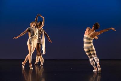 Lesley Garrison, Brandon Randolph, and Aaron Loux in "Little Britten," 2018