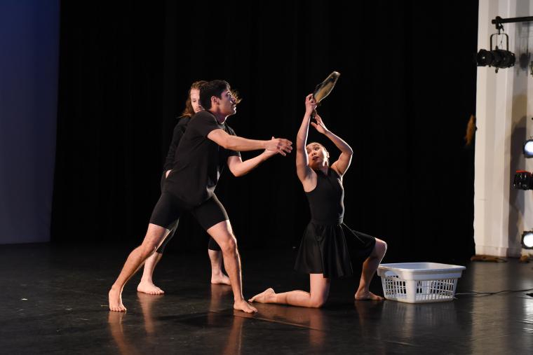 Domingo Estrada, Jr., Billy Smith, and Mica Bernas in "Pas de Poisson," 2018
