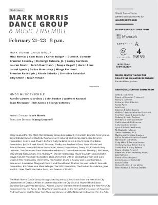 Program for UW World Dance Series - February 21-23, 2019