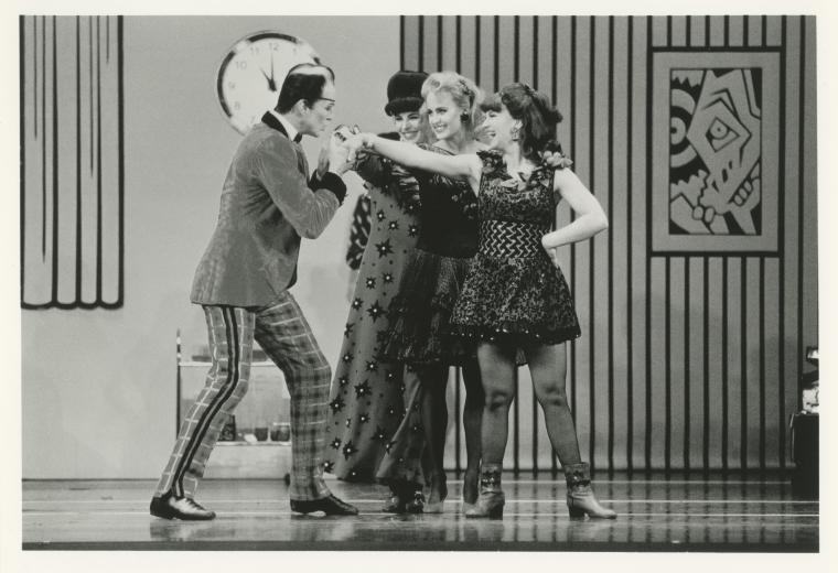 Rob Besserer, Ruth Davidson, Julie Worden, and Rachel Murray in "The Hard Nut," circa 1997