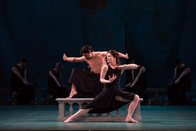 Domingo Estrada, Jr. and Laurel Lynch (as Aeneas and Dido) in "Dido and Aeneas," 2017