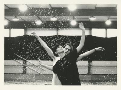 Mireille Radwan Dana and William Wagner rehearsing "The Hard Nut" at Rue Bara Studios in Brussels, 1990